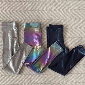 Metallic and Holographic Kids Leggings Set